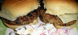 and coleslaw with plain Greek yogurt and spice dressing